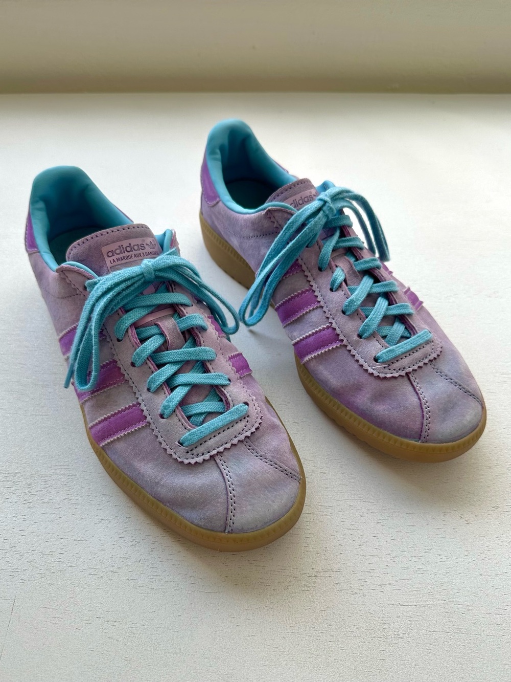 Adidas bermuda BRMD sneaker shoes men’s 7 women’s 8 lavender purple suede teal